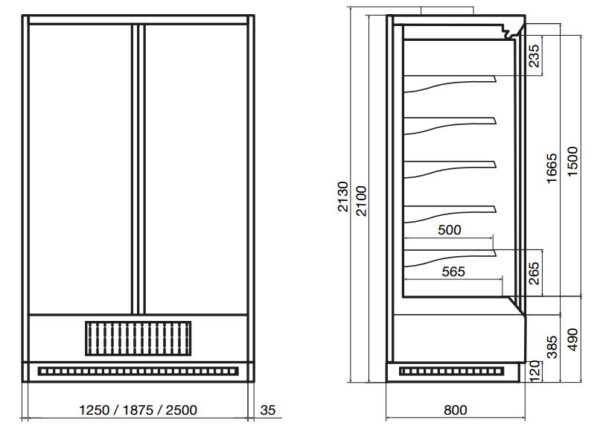 Холодильная витрина DAZZL Vega DG 080 H210 Plug-in