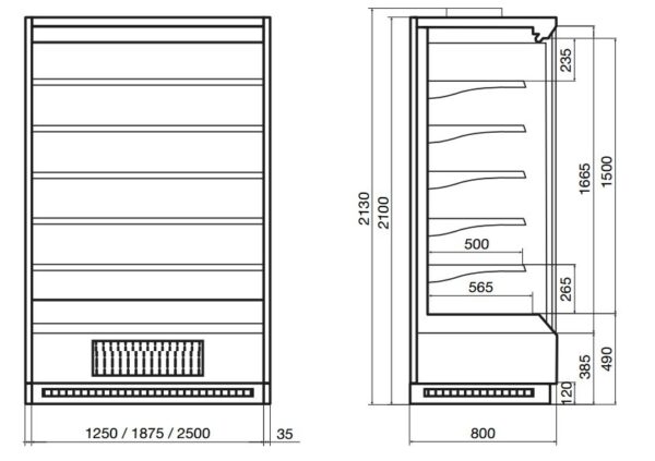 Холодильная витрина DAZZL Vega 080 H210 Plug-in