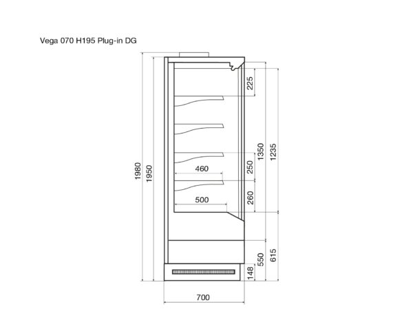 Холодильная витрина DAZZL Vega DG 070 H195 Plug-in