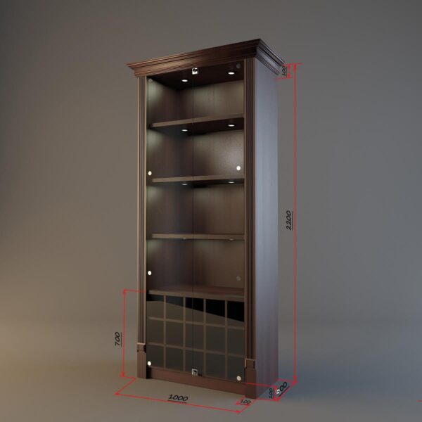 Шкаф для дорогого алкоголя со стеклянными дверцами LD 003-CT