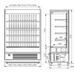 Пристенная холодильная горка Carboma FС20-07 VM 0,6-2 9006-9005 (Cube ВХСп-0,6)