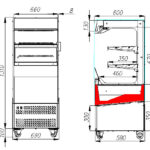 Пристенная холодильная горка Carboma FC14-06 VM 0,7-2 0430