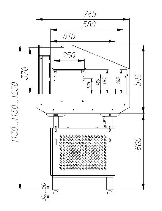 Витрина холодильная Carboma PF07-12 VM 0,7-2 (9006)