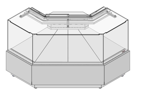 Витрина гастрономическая нейтральная угловая 90 закрытая RGV190NA Vista 2175x1210x1250мм